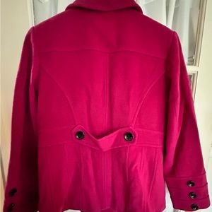 Fuchsia wool double breasted coat